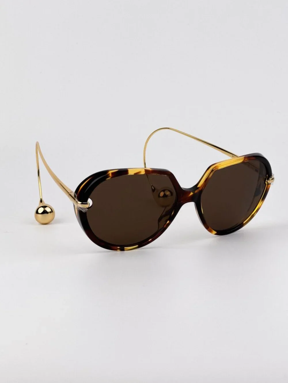 Bottega Veneta Women’s Sunglasses Havana Gold Square Oversized Frames BV1436S